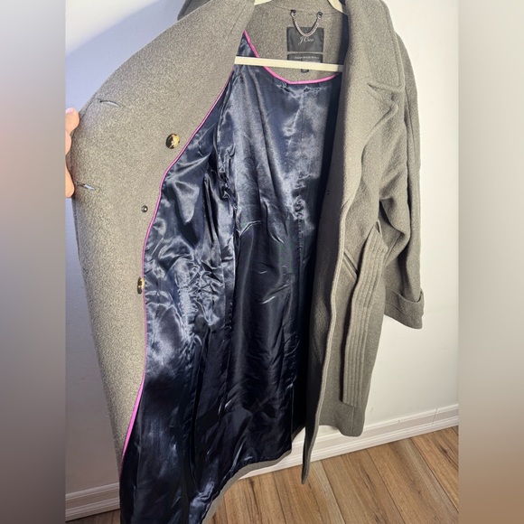 J. Crew Gray Trench Coat 100% wool Size 16 - Picture 9 of 11